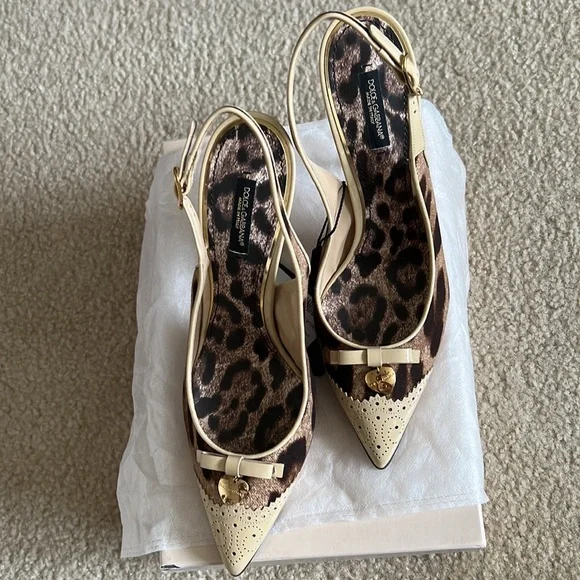 Dolce & Gabbana Vero Cuoio leopard print sling back heels . 100% authent… - Picture 9 of 9